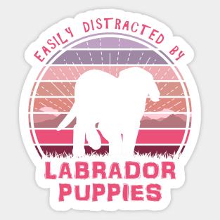 Easily Distracted By Labrador Puppies Sticker